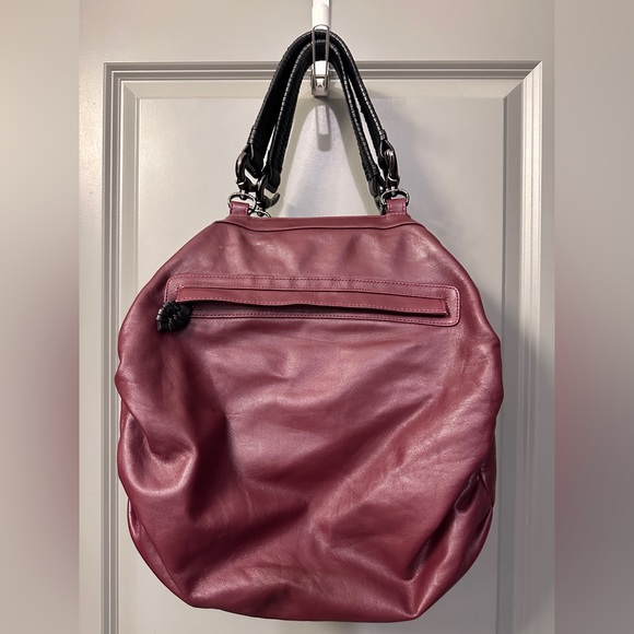 Khirma Eliazov Cha Cha Handbag | Burgundy Supple Leather Lots of Pockets! - Picture 12 of 16
